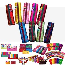 파앤카코리아-국내산 P11 칠색 누비 필통 (소), 색상:진분홍, 단품