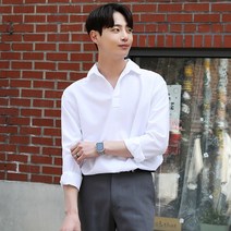 부드러운 세미 오버핏 반오픈 셔츠