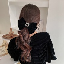 루즈루나 잔느 벨벳 올림머리 똥머리 긴머리 가을겨울 헤어핀 자동핀