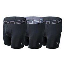 스파이더 남성용 복서 브리프 퍼포먼스 스포츠 압박 반바지 운동용 속옷 - 3팩 (XL 블랙), Blk/Blk/Blk