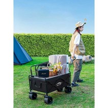 캠핑왜건 카트 접이식 손수레 5인치 8인치, 크림 화이트 8인치 사일런트 휠 (휠 폭 4cm)
