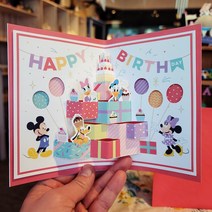 미키마우스 생일카드 화려한 선물박스 디즈니 팝업카드 미니마우스 도널드덕 데이지덕