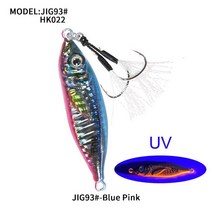 웜기어 감속기 티저 60g 80g 3D 프린팅 리틀 잭 VIB 슬로우 메탈 지그 송어 참치 배스 캐스팅 지깅 스푼 바다 낚시 루어, [03] JIG93H-BluePink, [02] 80g
