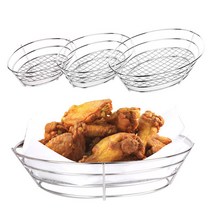 와이어 스텐 바스켓 치킨 바구니 소스 햄버거 튀김 감자튀김 접시 그릇, 01 와이어스텐 바스켓 (고급형), 소형, 1개