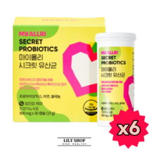 질유산균 모유유래유산균 특허 릴리샵 식약청인증 건강기능식품, 30정, 6개