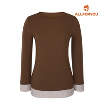 올포유 여성 스트라이프 라운드 티셔츠 AWTRI5152-505_G