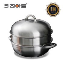 키친아트 스텐 더블 돔 웍 스팀홀 IH 인덕션 찜 전골 3중 냄비 28cm