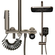 폭포 샤워기 세트 대형 헤드 욕실 욕조 고압, 6026 초회색
