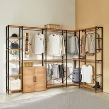 상도가구 모던하임 3400 코너 도어형 수납 행거, 아카시아