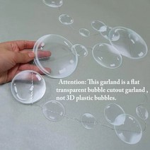 생일장식 여아 바다 파티 행잉 장식품 인어 테마 생일 장식 투명 버블 화환 2M 2 개, [01] White bubble