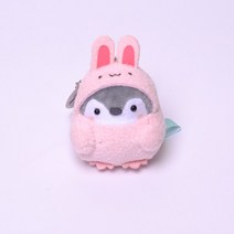 Kawaii Koupen Chan 펭귄 봉제 인형 만화 애니메이션 토끼 플러시 장난감 귀여운 동물 곰 키 체인 가방 펜던트 소녀를위한 생일 선물, 8cm, tuzi