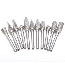 6mm 샹크 12mm 헤드 텅스텐 카바이드 로터리 파일 더블 컷 버 8mm-32mm 블레이드 길이 Dremel 로타리 공구, f