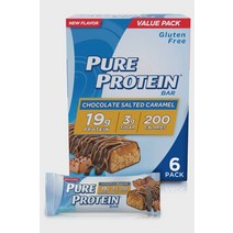 Pure Protein 퓨어프로틴 Bars 초콜렛맛 솔티드 카라멜 19g 글루텐 프리 1.76 oz 6 Ct