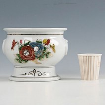 백자 도자기 디자인 향로 향초 꽂이 명상 기도 중형