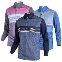 [케이든] 착용감이 좋은 스트라이프 면혼방 카라넥 남자 남성 골프 베이직 티셔츠