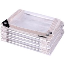 하비타프 두꺼운 야외 방수 타포린 정원 Pergola 클리어 레인 커버 발코니 커튼 천, 05mm Thickness+2x4m
