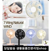 선풍기 가게 매장 데스크 3단조절 USB 미니 듀얼팬 트럭선풍기 챠량용선풍기, 세븐윙 탁상용선풍기 블루