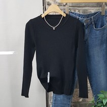 상상그이상 코이 슬림핏 라운드 니트 티