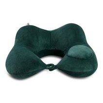캠핑용베개 캠핑 에어 베개 U 자형 프레스 풍선 목 사이드 브레이스 여행 휴대용 보호, [06] Green