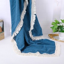 신생아 아기 술을위한 코튼 모슬린 Swaddle 담요 새로 태어난 랩 유아 잠자는 이불 침대 커버, 80x65cm, 05 Blue
