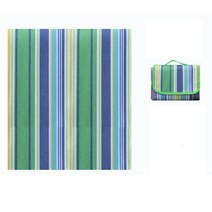 방수 옥스포드 접이식 야외 캠핑 매트 확대 피크닉 매트 격자 무늬 비치 담요 아기 멀티 플레이어 매트, 200cm x 200cm, 녹색 줄무늬