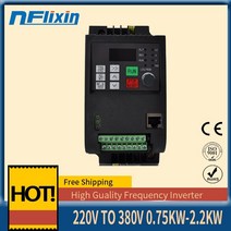 vfd 인버터 2.2kw 220v 단상 입력 및 3상 380v 출력 주파수 변환기가변 속도 드라이브주파수, 키보드 케이블