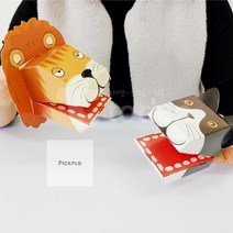 유아 종이 동물 손가락 인형 만들기 2개입 미술 키트 방과후학습 미술준비물 DIY