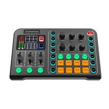 오디오인터페이스 변환 디제잉장비 방송용 음악믹싱 m6 sound card 오디오 믹서, 검은색