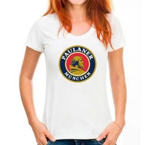 Paulaner 뮌헨 독일 맥주 음료 알코올 티셔츠, 14 WoMen white_01 XXS