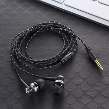 귀 안아픈 고품질 유선 이어폰 스테레오 인이어 3.5mm 나일론 직조 케이블 이어폰 헤드셋 마이크 포함 노, 05 Black