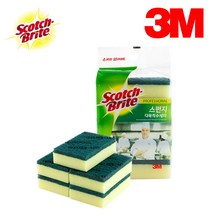 3M 스카치브라이트 스펀지 다목적 수세미 소 (SL-86) 5개입 주방 욕실 화장실 청소