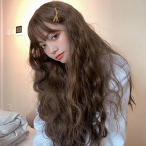 통가발 히피펌 긴머리웨이브* 드라이웨이브통가발 웨이브통가발 긴머리통가발 웨이브가발 긴가발 롱웨이브, 라이트브라운, 1개