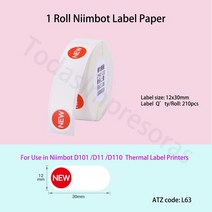 Niimbot-D110 방수 감열식 라벨 용지 D11 프린터용 개 이상의 스타일 Etiqueta Papel, 10 L63