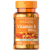 Puritans Pride Vitamin K 퓨리탄 프라이드 비타민 K 100mcg 100 정, 1개, 기본
