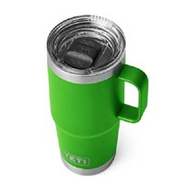 YETI Rambler 20oz 여행용 머그 스테인리스 스틸 스트롱홀드 뚜껑이 있는 진공 단열재 해포, 캐노피 그린