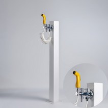 엔틱 야외 수전 수도꼭지 단독주택 정원꾸미기, 방주 화이트 [쌍출수+노란 스프레이]개