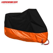 바이크덮개 오토바이덮개 자전거방수커버 herobiker new 자전거 올 시즌 방수 방진 uv 보호 야외 moto scooter 레인, 2301-2600mm용 4xl, 주황색