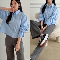 7컬러 크롭 숏 블루 핑크 셔츠 남방 봄신상