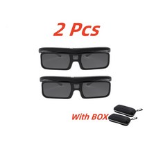 vr영상기기 시계 3D 영화 범용 DLP 링크 프로젝터 안경 활성 스마트 스위칭 원 버튼 보정, 02 With BOX 2pcs