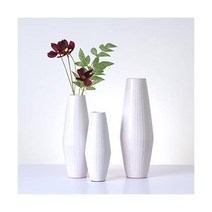 Hosley 그레이 세라믹 꽃병 3개 세트. 결혼 또는 특별한 행사에 이상적인 선물 홈 오피스 데코 스파 아로마테라피 세팅 제품 이름 USA 미국, Textured White