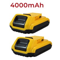 디월트 공구 배터리 2 팩 20v 4000mah dcb203 max xr dcb200 dcb205 dcb206 dcb184 dcb201 18 볼트 공구 호환, 빨간색