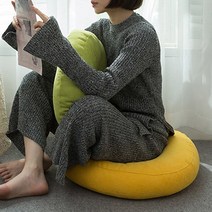 푹신한 키높이 방석 옐로우M 사무실 고시생 수험생 무지 책상방석 패부릭 동그란 방석