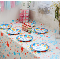 미미셀렉 생일 파티 테이블보 커버 식탁보 아기 아이 생일상, 블루스타