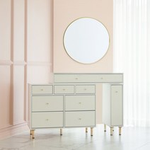 [퍼피노] 로랑 확장형 수납 화장대 일체형 3단 7칸 pn195, 화이트