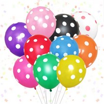 [지호] 총알 풍선 빛 LED 램프 / LED풍선, 땡땡이 10개 라텍스풍선_컬러믹스