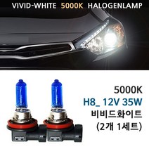 5000K 비비드화이트 기아 더뉴K7 13년-16년 전조등 상향등 하향등 안개등 자동차램프, 1세트, 5000K 더뉴K7 안개등 H8(2개1세트)