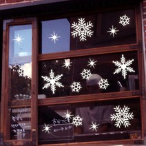 뭉키데코 크리스마스 창문 윈도우 스티커 눈꽃스티커 시트지_SS_눈꽃송이 시리즈, ver 09