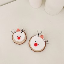 루돌프 석고방향제 DIY 키트(1개), 소형, 스트라이프(B형), 화이트피치