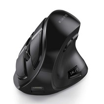 버티컬 마우스 Seenda 인체 공학적 수직 무선 충전식 블루투스 USB 컴퓨터 노트북 PC 맥 아이패드 오피스용, 없음, 3.Black