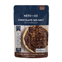 키토 케토 씨리얼 Keto and Co 초콜릿 씨솔트 그래놀라 글루텐프리 무설탕 비GMO, 땅콩버터 크런치, 10온스(1팩), 1개